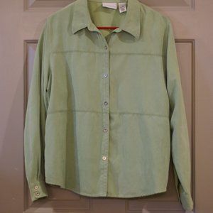 Size 14 Alfred Dunner Suede Like Mint Green Blouse